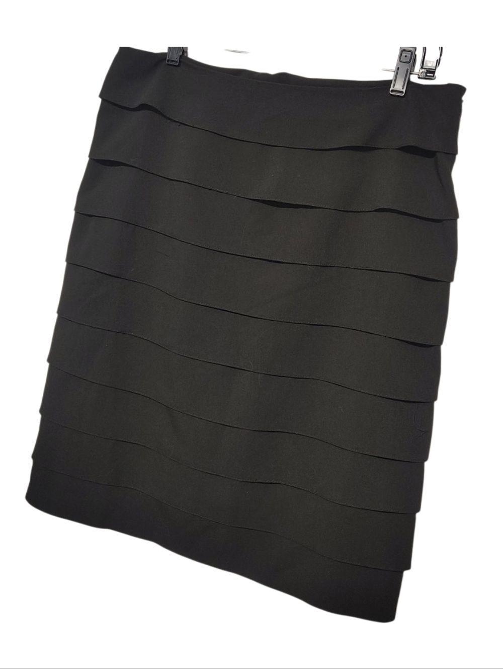 Larry Levine Black Tiered Ruffle Pencil Skirt - Size 10 - Picture 4 of 9